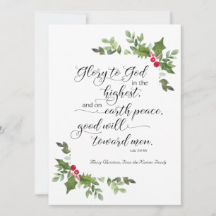 Festiva Navidades religiosos tarjeta de verso de la biblia