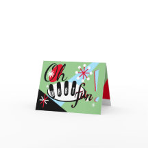 Navidades retro vintage no fotográficos Tarjeta de