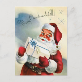 Festiva Navidades retro vintage postal Santa Holiday