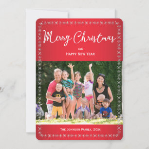 Festiva Navidades rojos redondos Tarjeta de felicitaciones