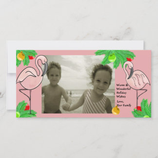 Festiva Navidades rosados tropicales/ Tarjeta de saludo fo