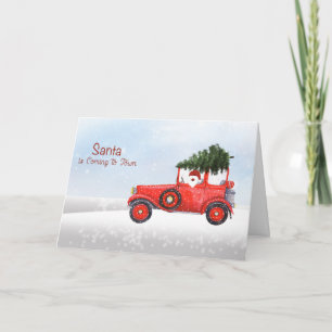 Festiva Navidades Santa en Camión con tarjeta de Navidades