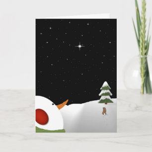Festiva Navidades Snowman en tarjeta de felicitación