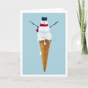 Festiva Navidades Snowman Tarjeta de helado