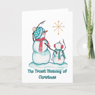 Festiva Navidades Snowman tarjeta Navidades religiosos est