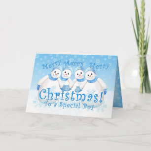 Festiva Navidades Snowman Wonderland para tarjeta de niño