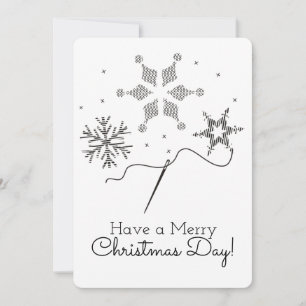 Festiva Navidades tarjeta bordado coser cruzado