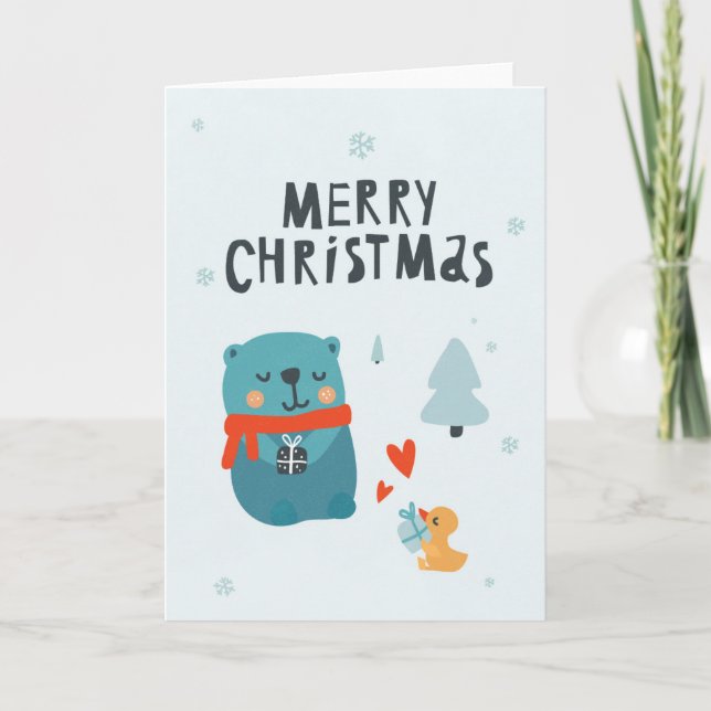 Festiva Navidades Tarjeta Cute (Anverso)