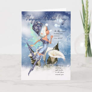 Festiva Navidades, tarjeta de cumpleaños de hadas - Bub de