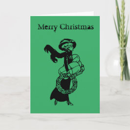 Festiva Navidades tarjeta de diseño vintage original