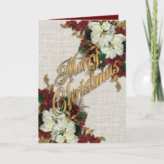 Festiva Navidades tarjeta de elegancia oro y rojo victoria