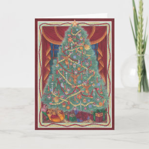Festiva Navidades ~ Tarjeta de felicitación de árbol victo