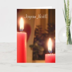 Festiva Navidades Tarjeta de saludo con velas rojas