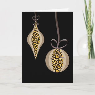 Festiva Navidades Tarjeta de saludo Leopard Print