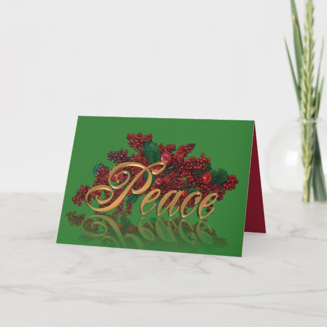 Festiva Navidades tarjeta de saludo PEACE (Anverso)