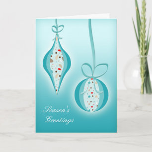 Festiva Navidades Tarjeta de saludo Star Dot Bells Blue