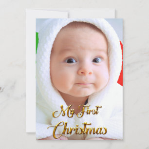 Festiva Navidades Tarjeta de texto y foto infantil editabl