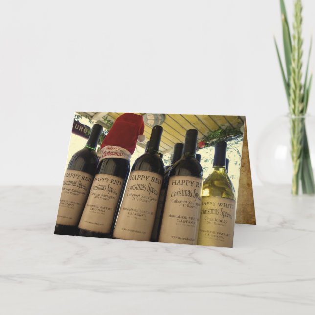 Festiva Navidades Tarjeta Especial de Saludo Vino! (Anverso)
