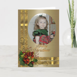 Festiva Navidades tarjeta marco elegante para la foto