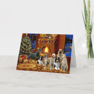 Festiva Navidades Tarjeta Múltiples Razas de Perro