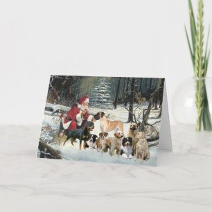 Festiva Navidades Tarjeta Múltiples Razas de Perro