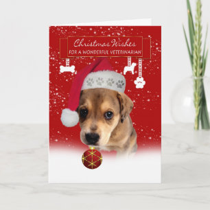 Festiva navidades veterinarios desean tarjeta de saludo co