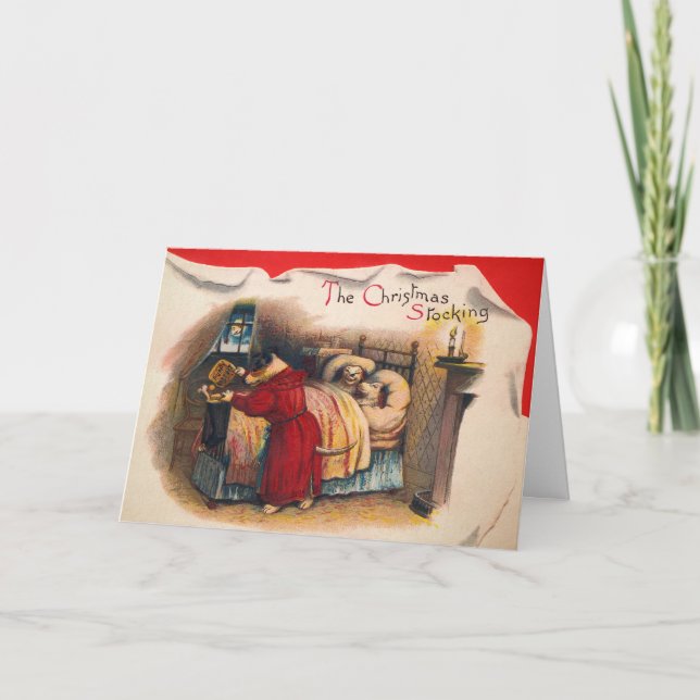 Festiva Navidades victorianos repartiendo tarjeta de vacac (Anverso)