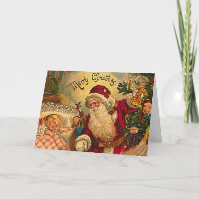 Festiva Navidades victorianos sueñan con tarjeta de felici (Anverso)