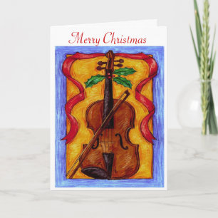Festiva Navidades Violin - Tarjeta de saludo