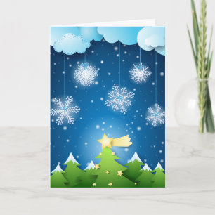 Festiva Navidades Víspera, tarjeta