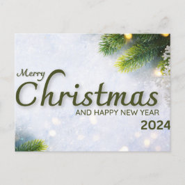 Festiva navidades y postal de vacaciones de Año Nuevo 2024