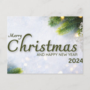 Festiva navidades y postal de vacaciones de Año Nuevo 2024