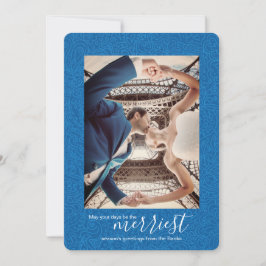 Festiva Nebulas Blue Paisley, tarjeta de Navidades