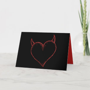 Festiva Negro con tarjeta de saludo de corazón rojo