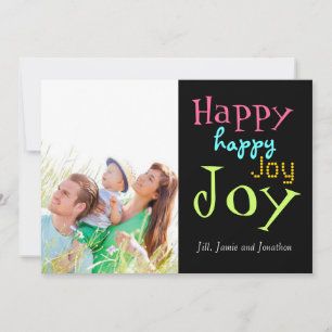 Festiva Neon Happy Joy Typography Tarjeta de fotografía na