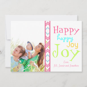 Festiva Neon Happy Joy Typography Tarjeta de fotografía na