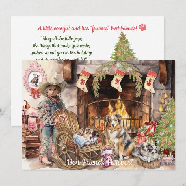 Festiva Niñita con su tarjeta de vacaciones BFFurever (Anverso / Reverso)