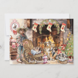 Festiva Niñita con su tarjeta de vacaciones BFFurever