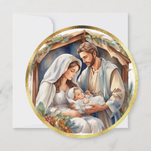 Festiva Niño Jesús   Tarjeta de vacaciones de la Natividad