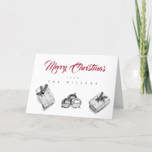 Festiva No hay tarjeta de Navidades de B&W plegados para P