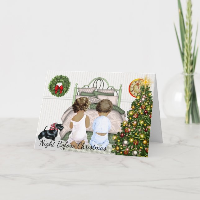 Festiva Noche antes de la tarjeta de felicitación de los N (Anverso)