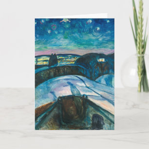 Festiva Noche estrellada Edvard Munch Tarjeta de vacac