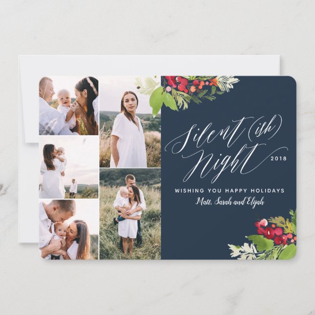 Festiva Noche silenciosa (como) tarjeta de vacaciones mult (Anverso)