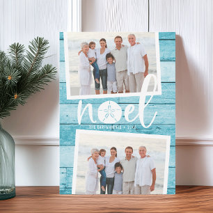 Festiva Noel costero   Tarjeta fotográfica de vacaciones