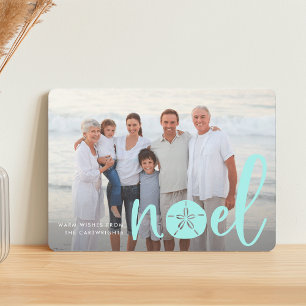Festiva Noel costero   Tarjeta fotográfica de vacaciones