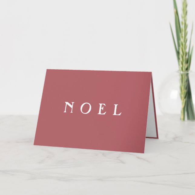 Festiva NOEL Typography Pink Sencilla simple tarjeta de va (Anverso)