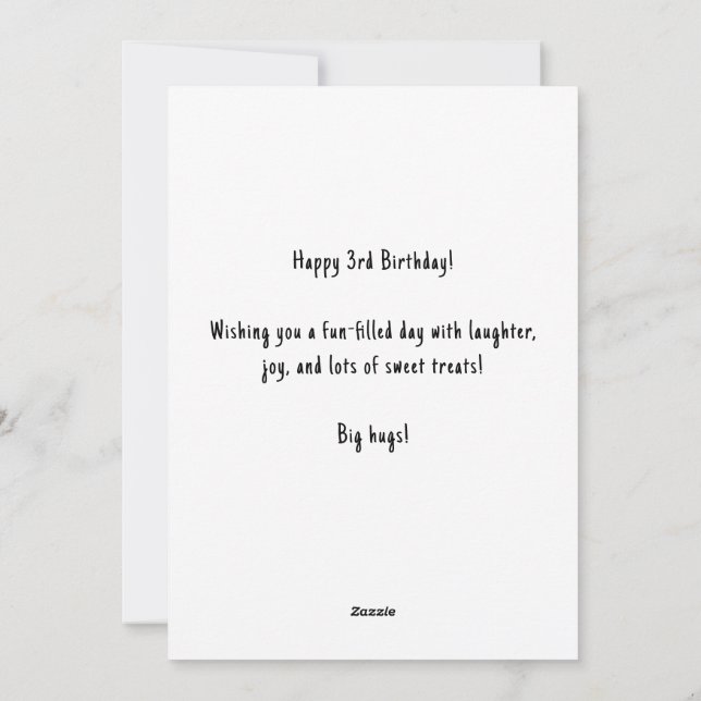 Festiva Nombre personalizado Tarjeta de tarta de cumpleaño (Reverso)