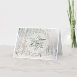 Festiva Nombres de la tarjeta de vacaciones plegada de los