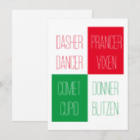 NOMBRES REINDERES 4.5x6.25 Tarjeta plana