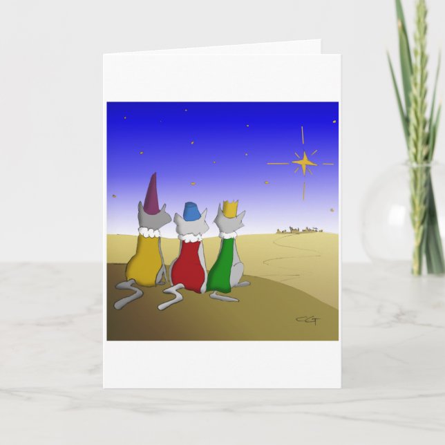 Festiva Nosotros tres gatos - tarjeta en blanco del (Anverso)